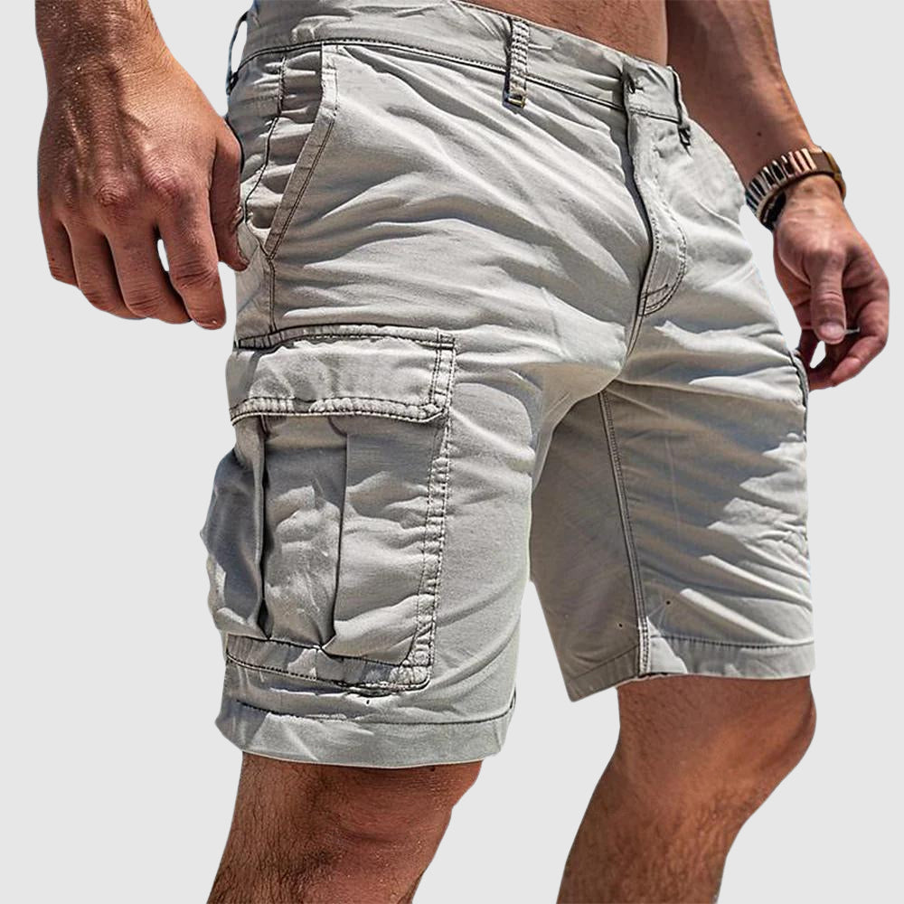 "Shorts cargo confortables pour hommes, style décontracté, tissu léger, multi-poches pratiques pour l'été."