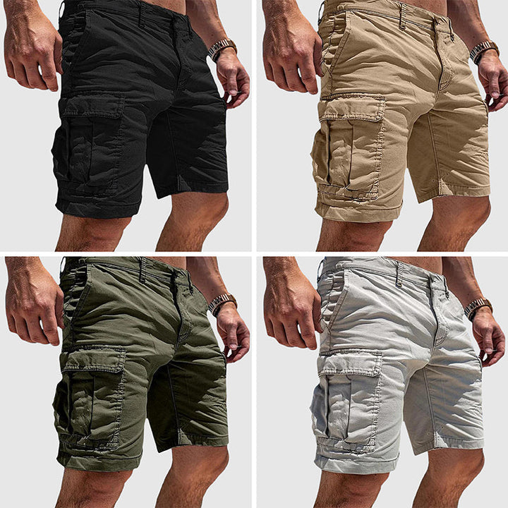 "Shorts cargo confortables pour hommes, style décontracté, tissu léger, multi-poches pratiques pour l'été."