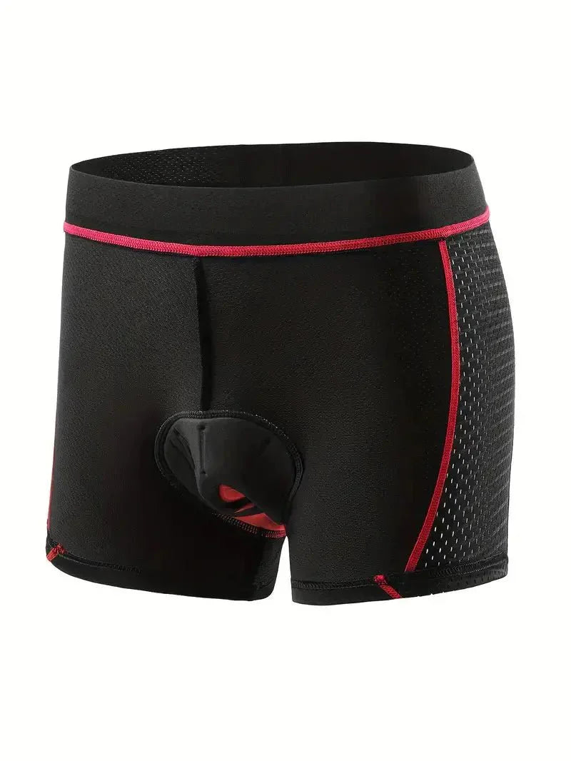 "Sous-short vélo rembourré gel respirant, noir, design ergonomique, pour confort et performance cyclisme."