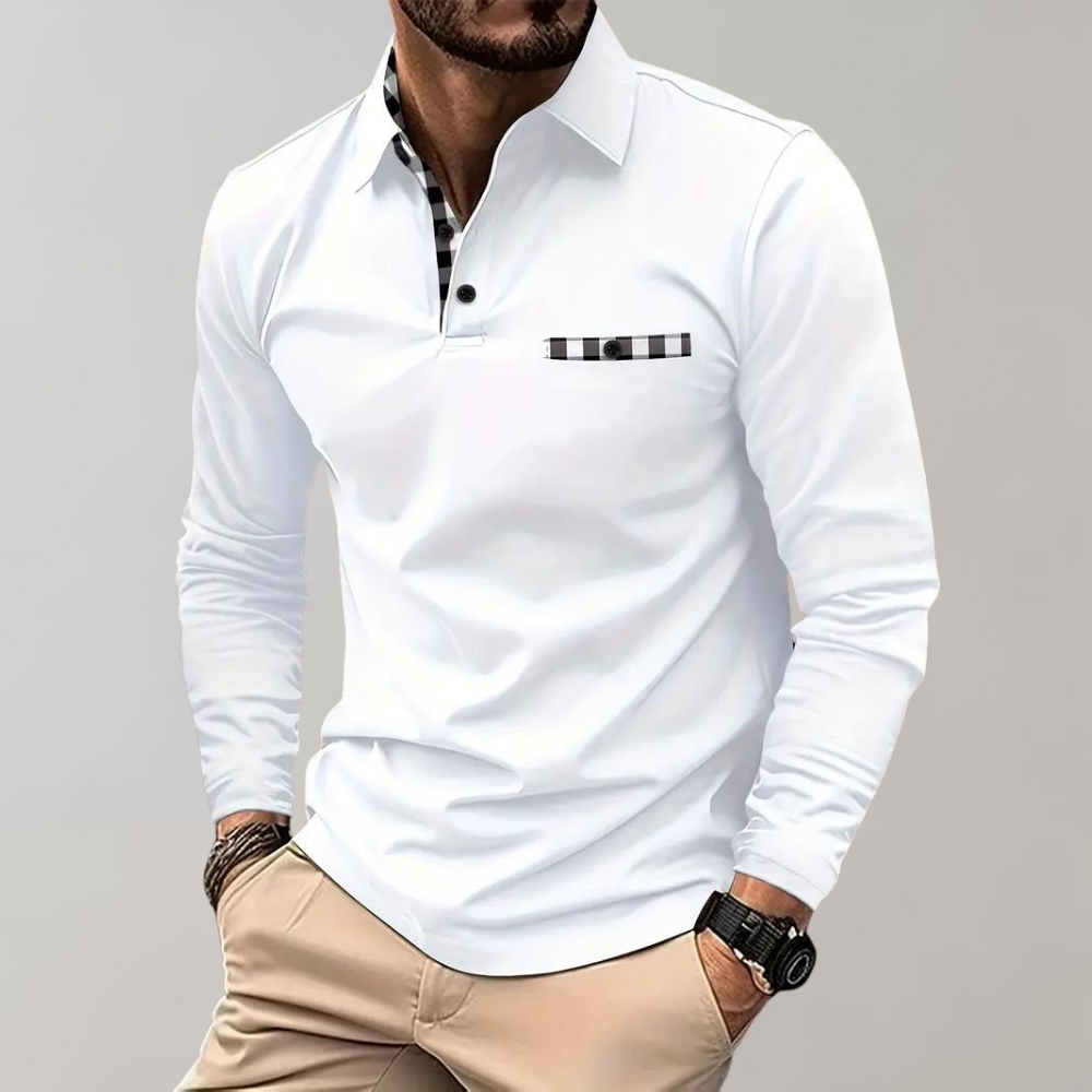 Tee-shirt homme à manches longues noir, coupe élégante, tissu doux et respirant, parfait pour style chic et confort.