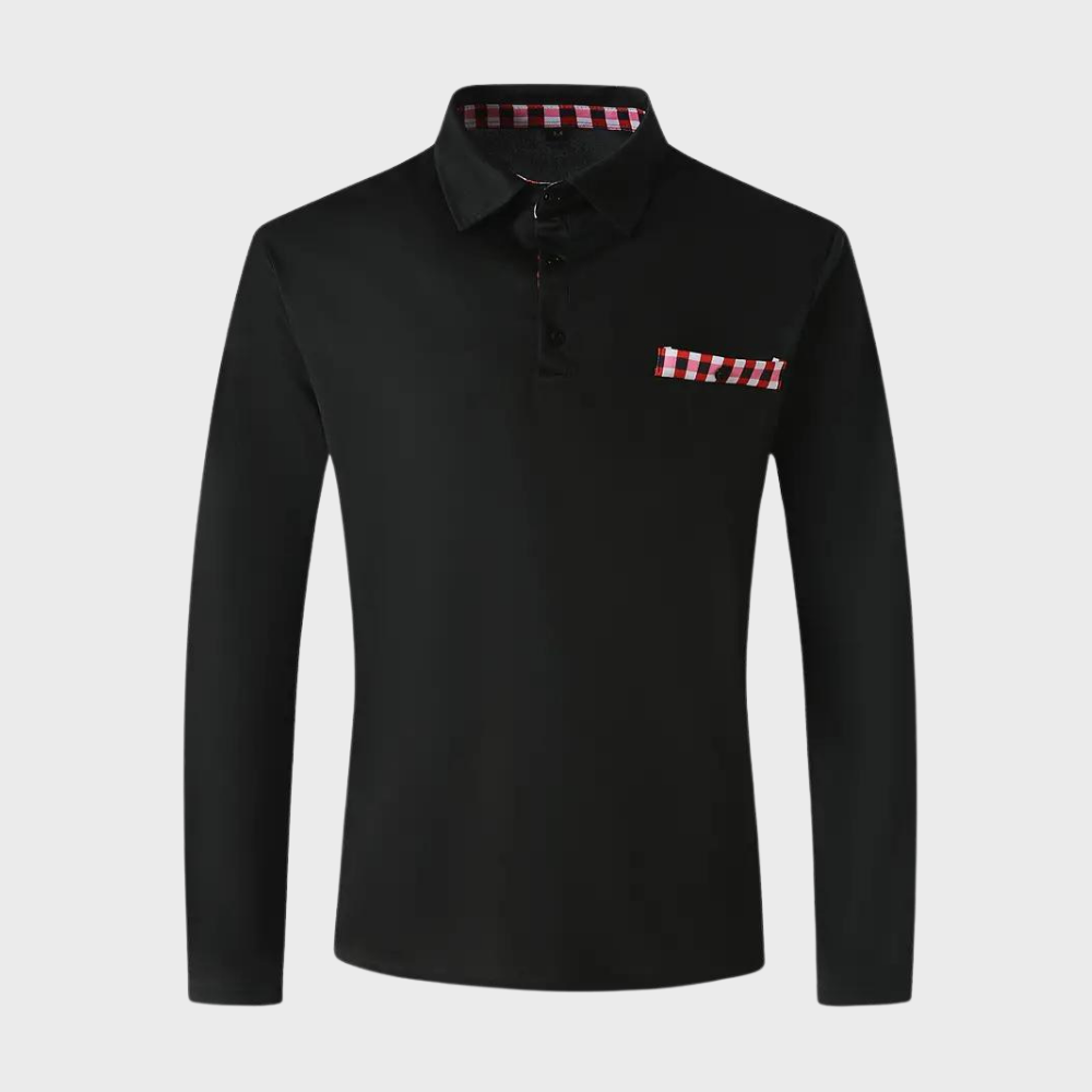 Tee-shirt homme à manches longues noir, coupe élégante, tissu doux et respirant, parfait pour style chic et confort.