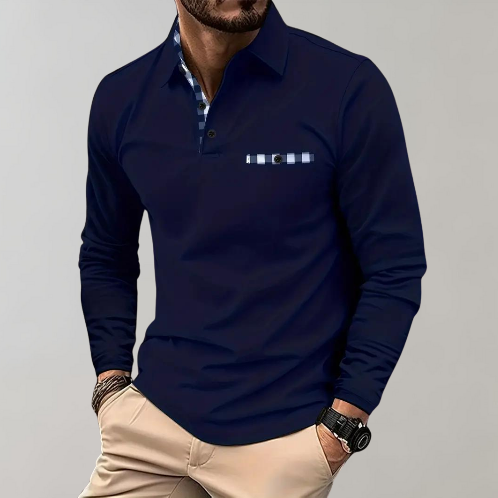 Tee-shirt homme à manches longues noir, coupe élégante, tissu doux et respirant, parfait pour style chic et confort.