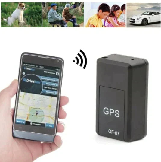 "Traceur GPS magnétique noir compact sans abonnement, aimant intégré, suivi précis pour véhicules, installation facile."