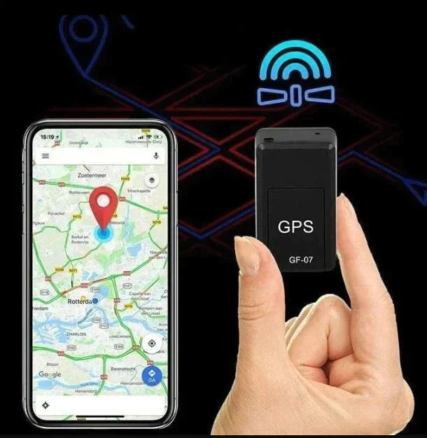 "Traceur GPS magnétique noir compact sans abonnement, aimant intégré, suivi précis pour véhicules, installation facile."