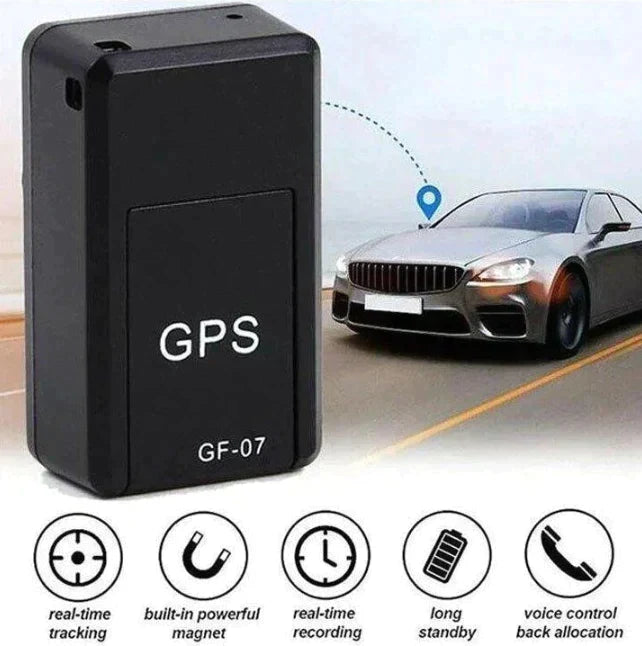 "Traceur GPS magnétique noir compact sans abonnement, aimant intégré, suivi précis pour véhicules, installation facile."