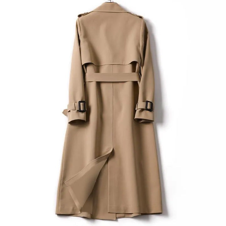 "Trench-coat Astra élégant et imperméable, vue avant, style chic avec tissu waterproof, couleur beige classic pour femmes"