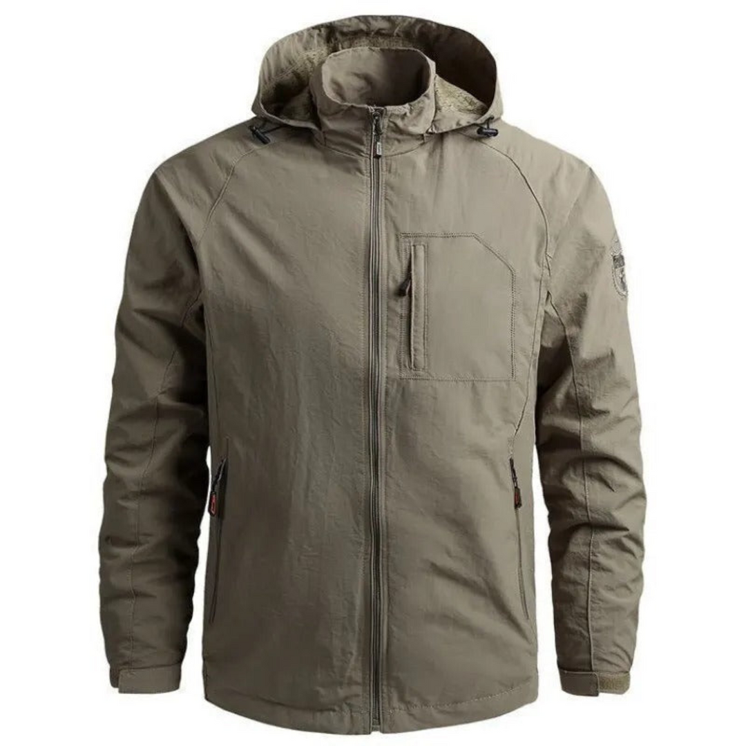 "Veste cargo homme été, légère, imperméable et respirante, avec poches pratiques et design polyvalent, idéale pour aventures.