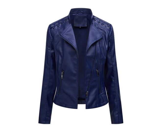 "Veste en cuir d'agneau pour femmes, élégante, vintage, zip nickel brillant, surpiqûres raffinées, chic et confortable."