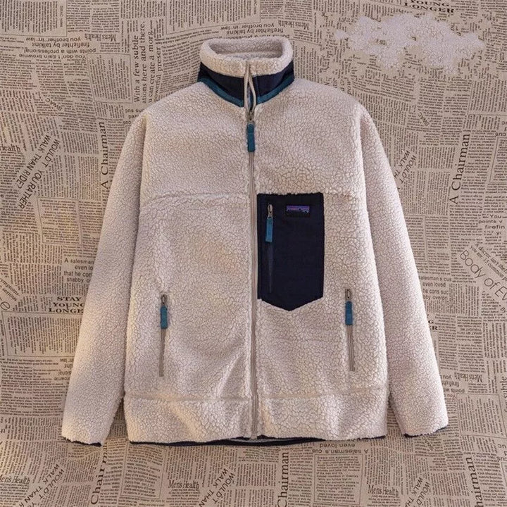 "Veste en laine polaire homme, col mandarin, coupe ajustée, zippée, élégante et chaude, adaptée à toutes saisons."