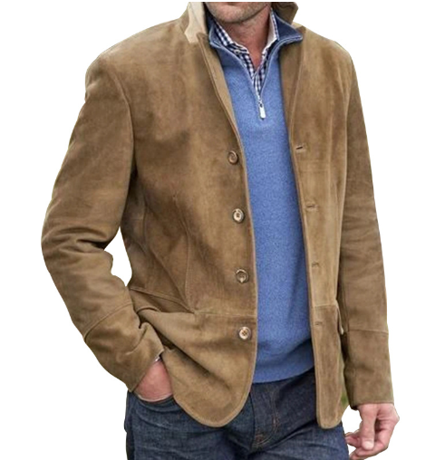 Veste en tricot homme chic, revers raffinés, bleu marine, idéale pour look élégant et confortable, style décontracté.