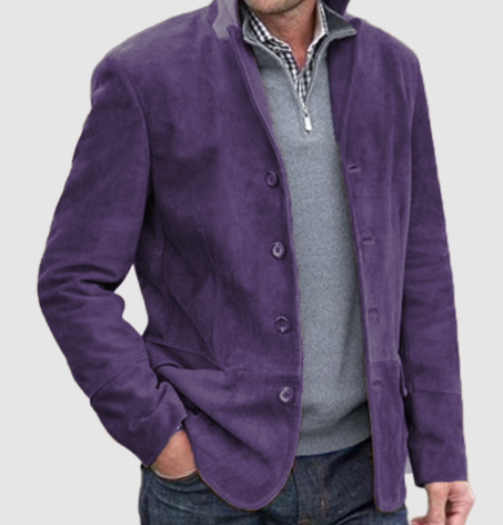 Veste en tricot homme chic, revers raffinés, bleu marine, idéale pour look élégant et confortable, style décontracté.