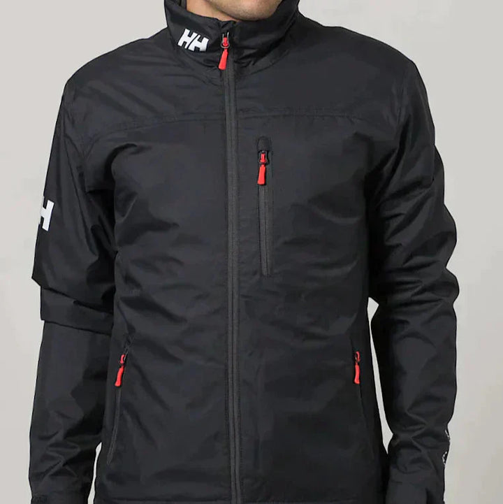 "Veste homme col haut avec poches zippées, design élégant et pratique pour un style moderne et une protection contre le vent.