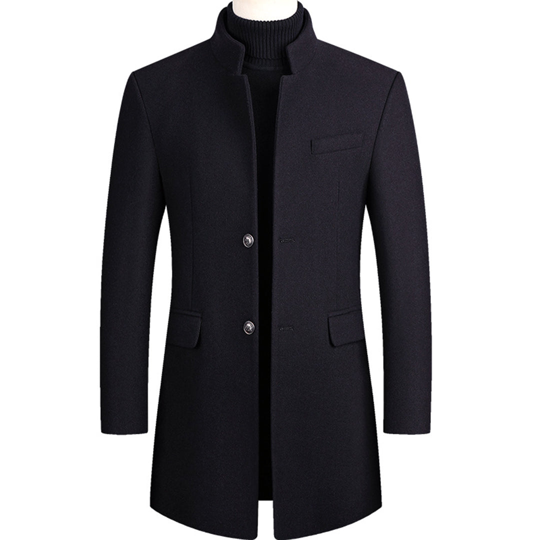 "Veste longue élégante pour homme, noire avec poches pratiques, chaleur optimale, idéale pour saisons fraîches et occasions f