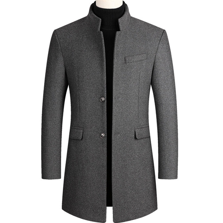 "Veste longue élégante pour homme, noire avec poches pratiques, chaleur optimale, idéale pour saisons fraîches et occasions f