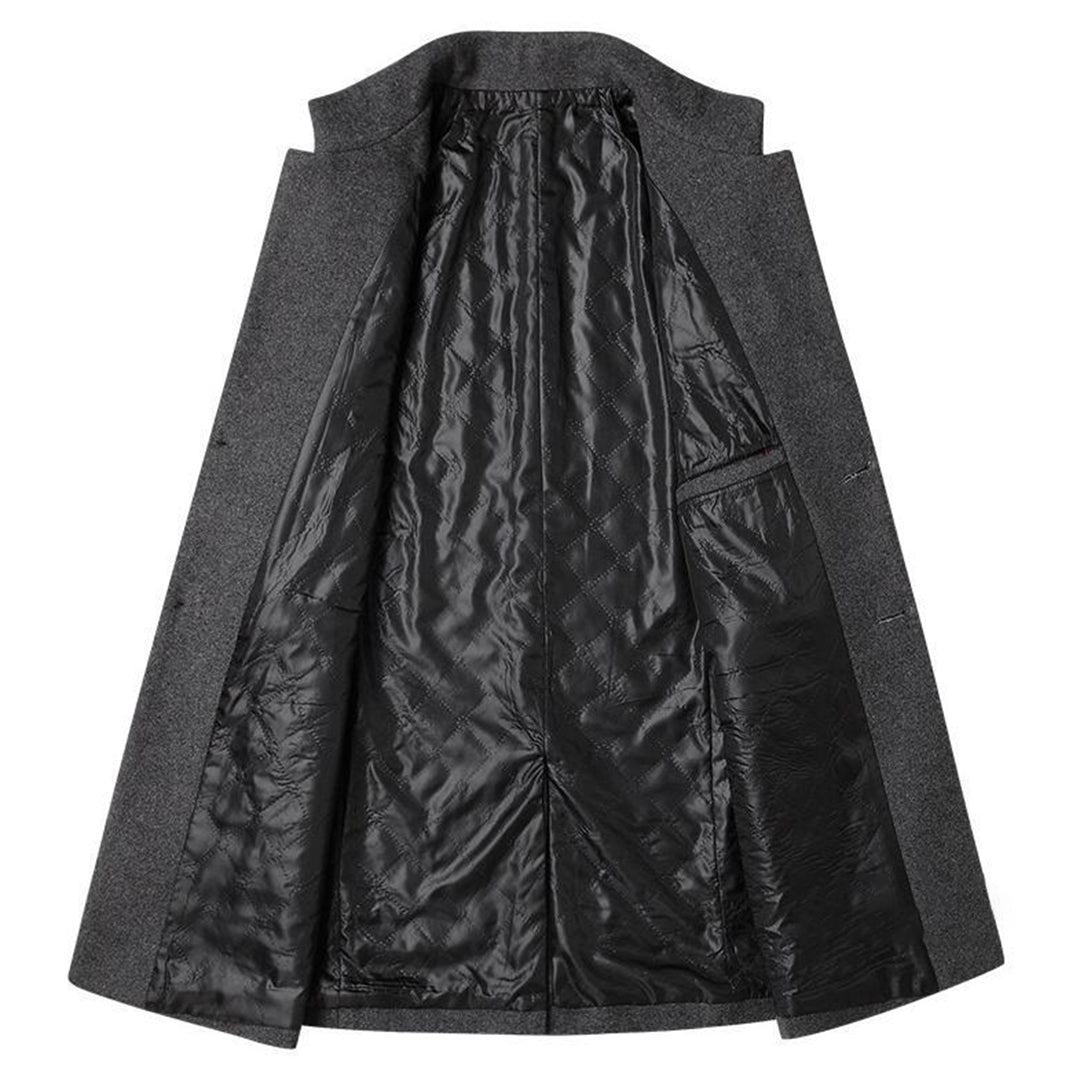 "Veste longue élégante pour homme, noire avec poches pratiques, chaleur optimale, idéale pour saisons fraîches et occasions f