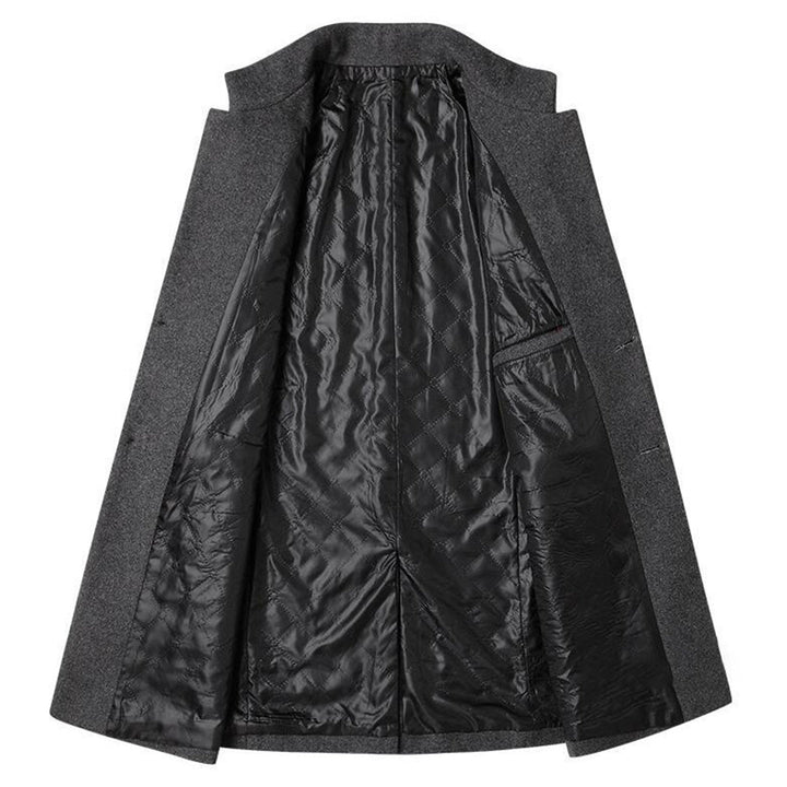 "Veste longue élégante pour homme, noire avec poches pratiques, chaleur optimale, idéale pour saisons fraîches et occasions f