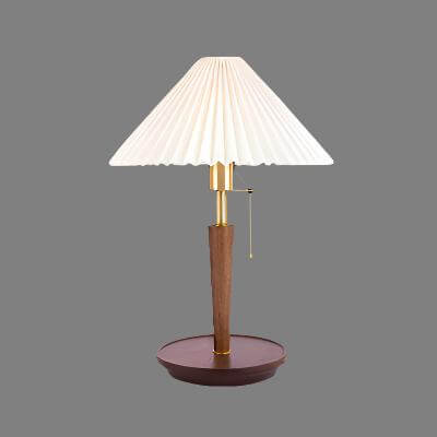 Lampe de Table Design Plissé Bois - Éclairage d'Ambiance