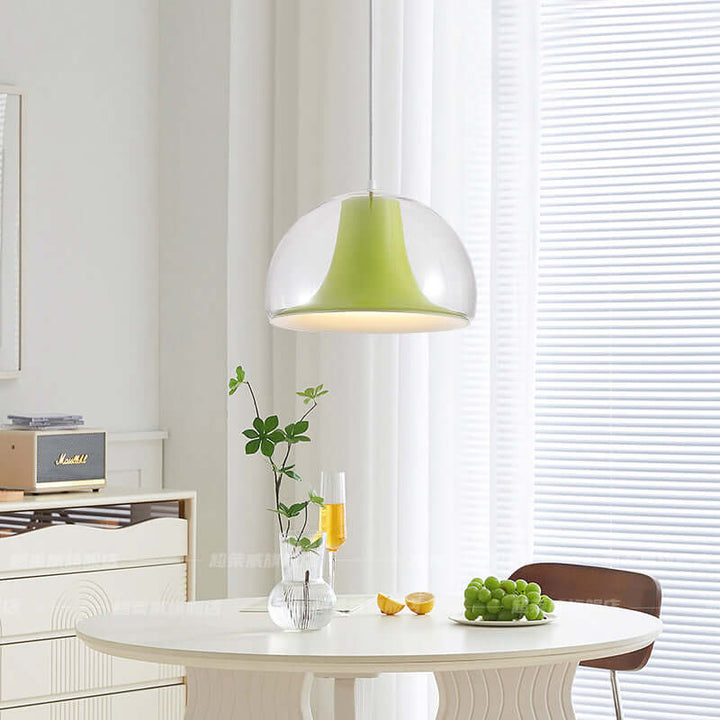 Lampe Pendante En Verre À Méduse Semi-Circulaire