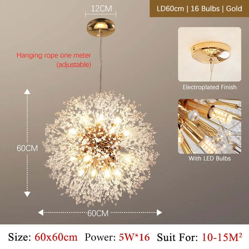 Lustre Cristal Luxe : Éclairage LED Moderne