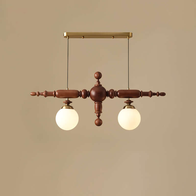 Lustre Bois Cambridge - Éclairage Chic et Traditionnel