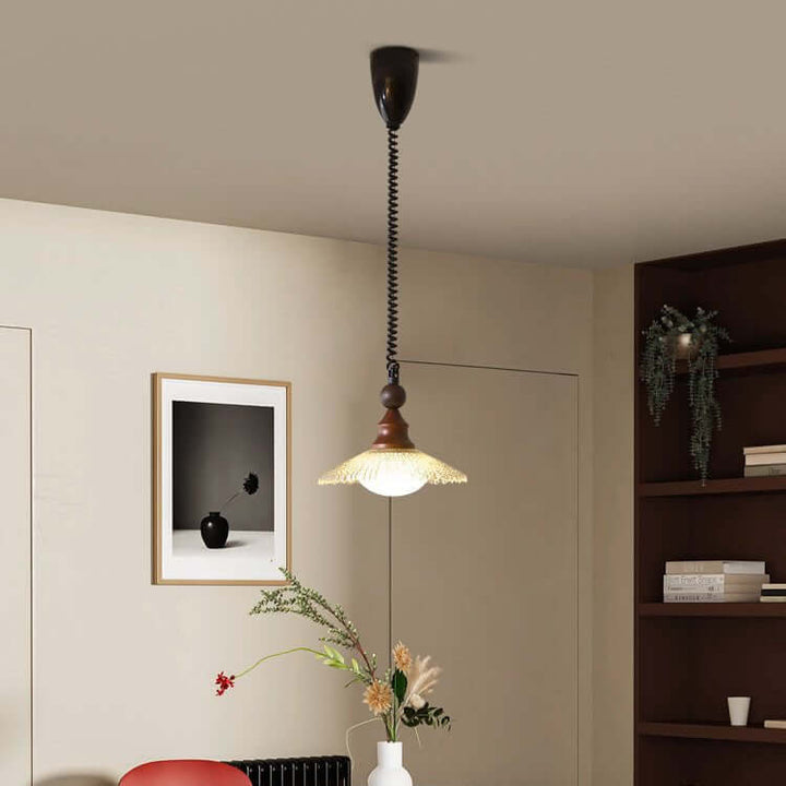 Suspension Design - Luminaire Intérieur en Verre, Bois & Métal