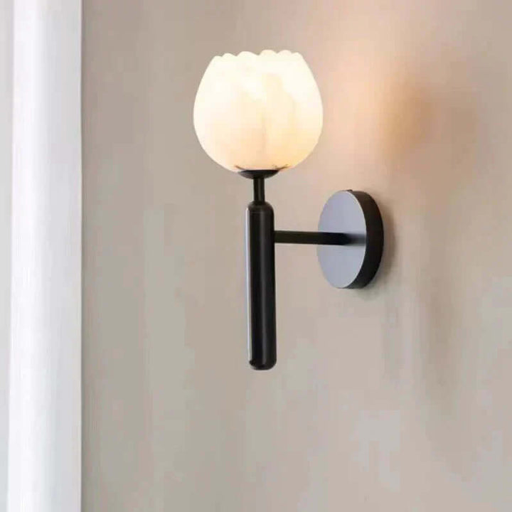Applique Murale Rose en Marbre - Éclairage d'Ambiance