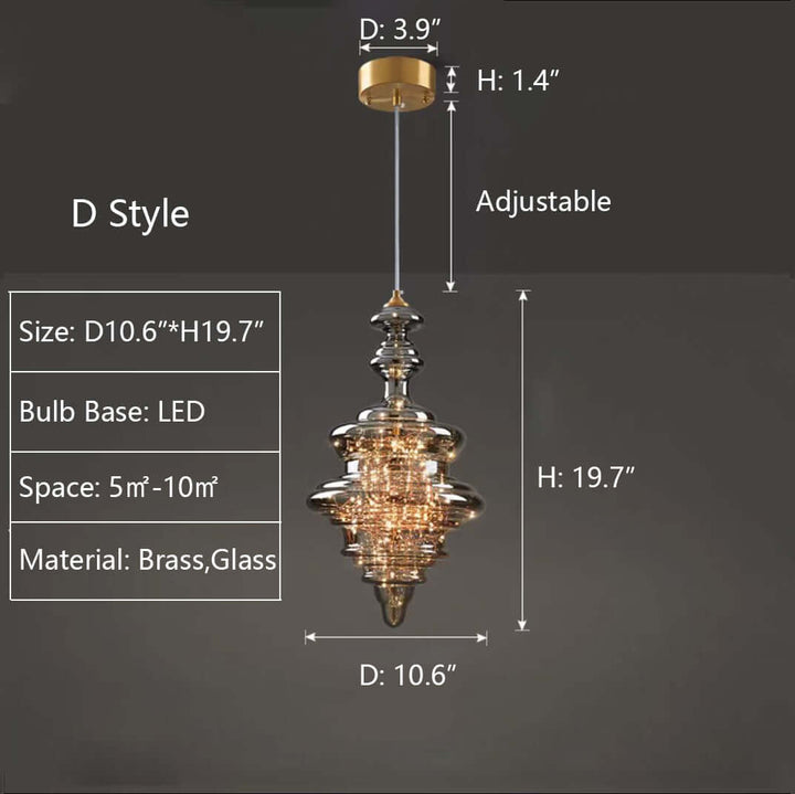 Lampe Suspendue Moderne En Verre Gris Ciel Étoilé