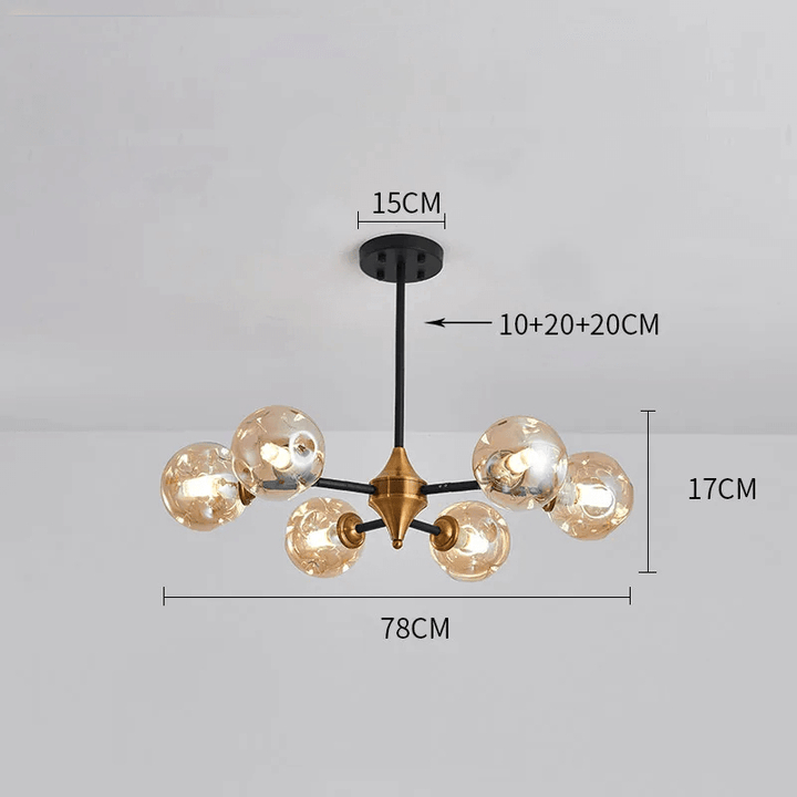 Lustre Verre Soufflé - Éclairage LED Moderne