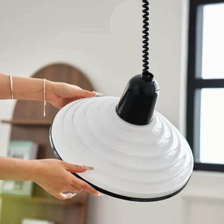 Lampe Pendante À Vent En Verre Crème Français