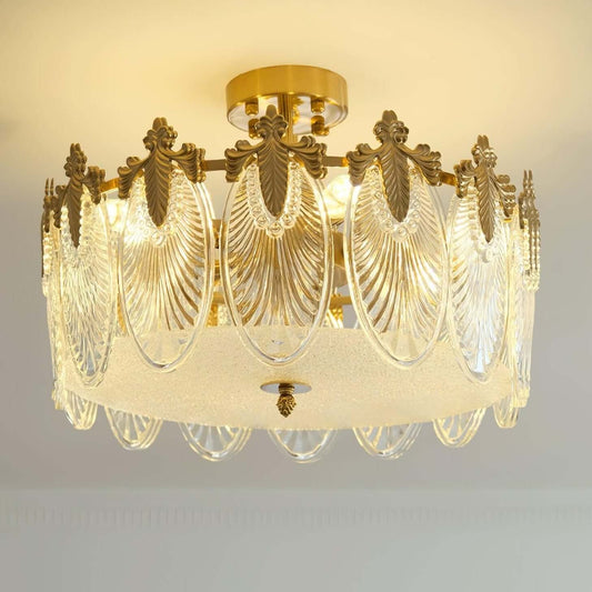Motif Décoratif Lustre Rond En Verre