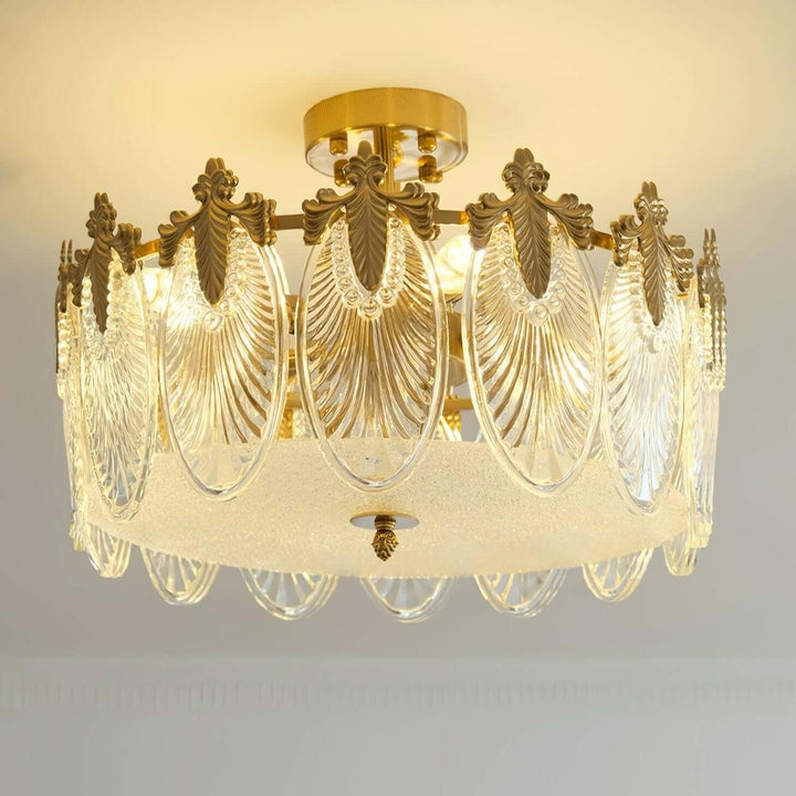 Motif Décoratif Lustre Rond En Verre