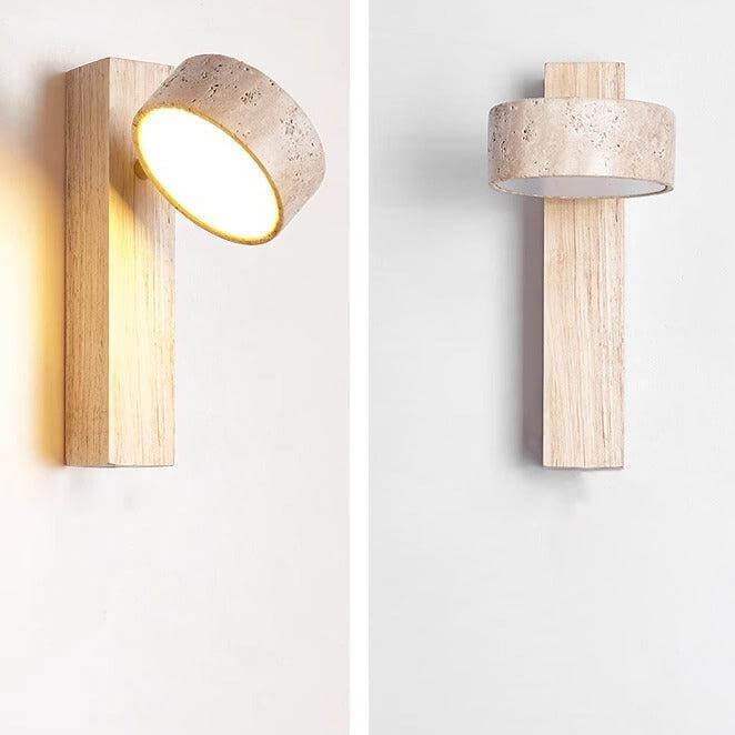 Lampe Murale En Travertin Blanc Cassé Wabi Sabi