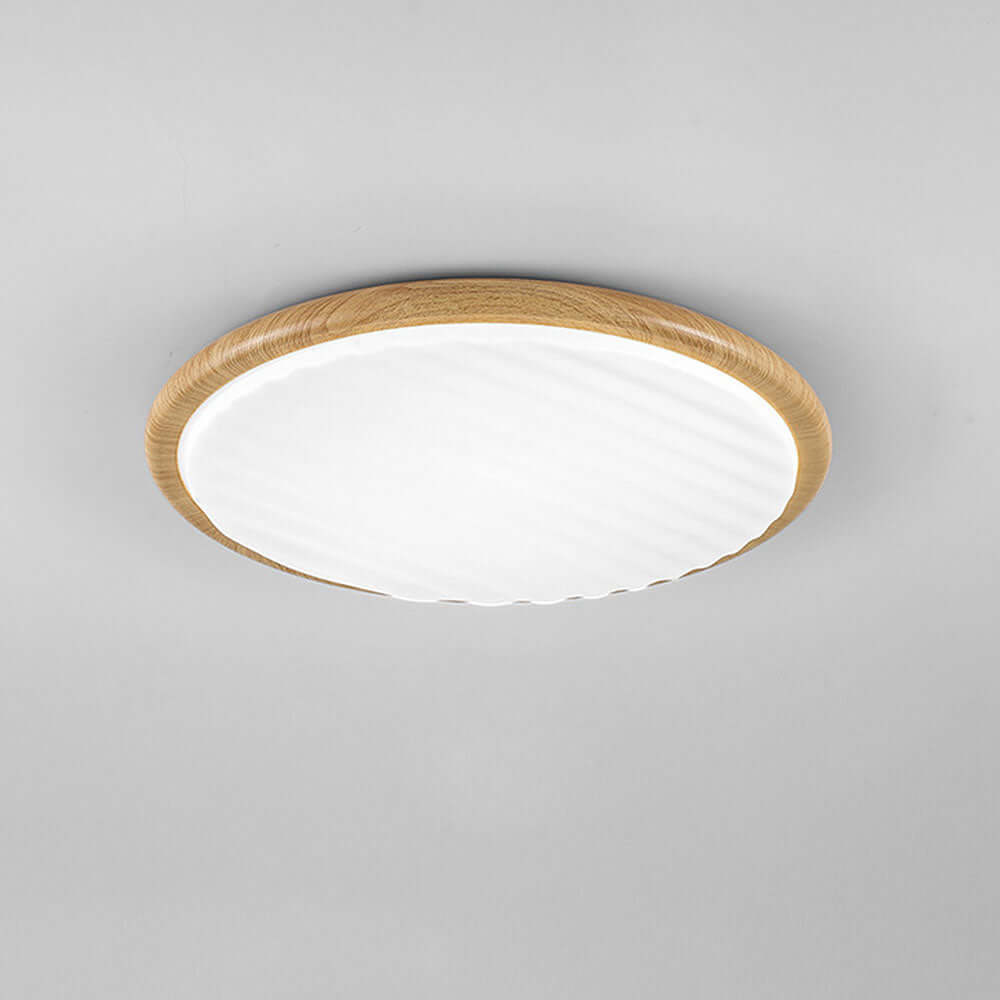 Plafonnier LED Rond en Bois Plié - Chambre