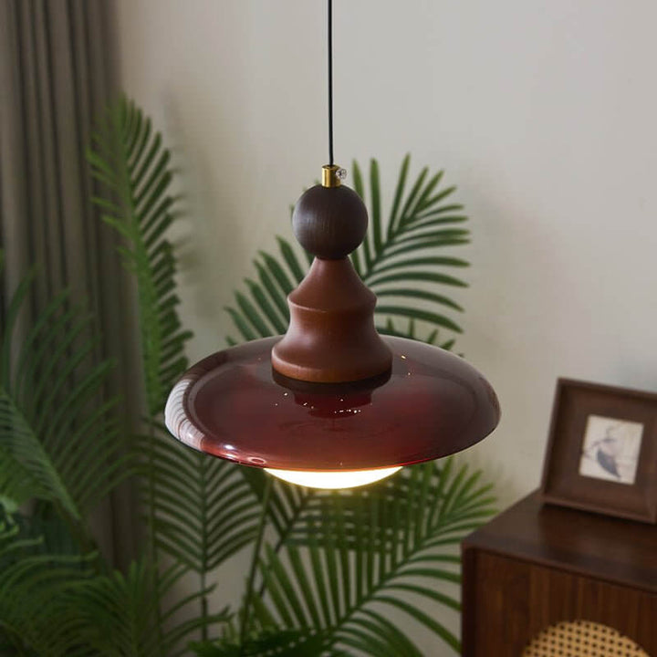 Suspension Design - Luminaire Intérieur en Verre, Bois & Métal