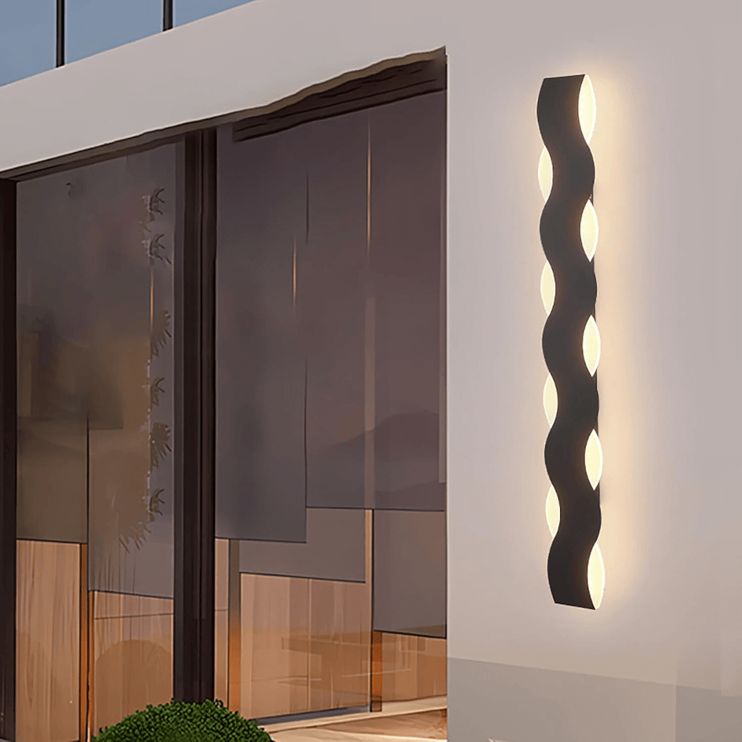 Applique Murale Extérieure Ondulée - Éclairage LED Moderne