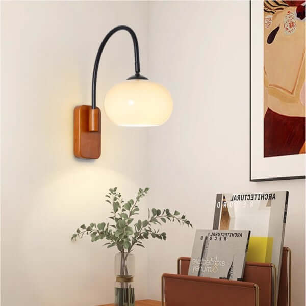 Bauhaus Kaki Applique Murale Pivotante En Verre