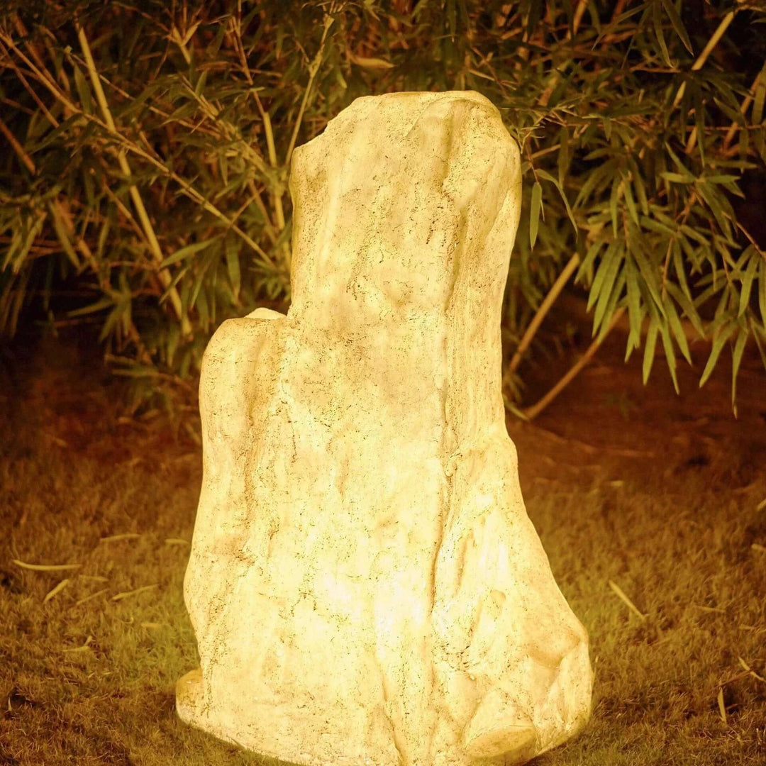 Lampe Extérieure Pierre - Éclairage Solaire & Filaire IP65