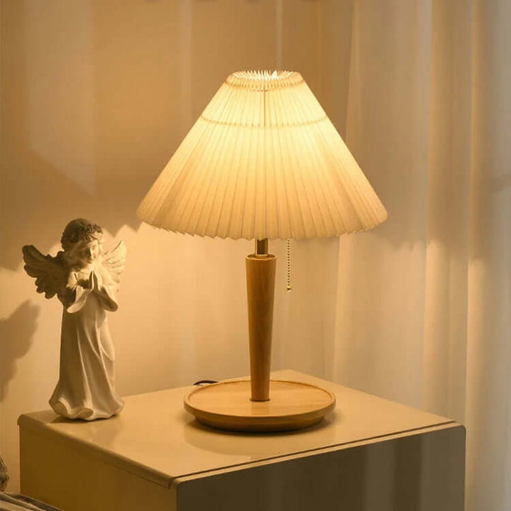 Lampe À Poser En Bois Plissé
