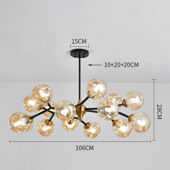 Lustre Verre Soufflé - Éclairage LED Moderne