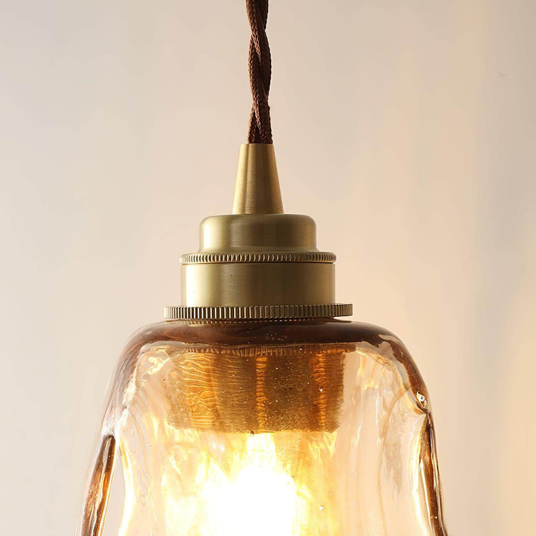Lampe Pendante Vintage En Verre Brun
