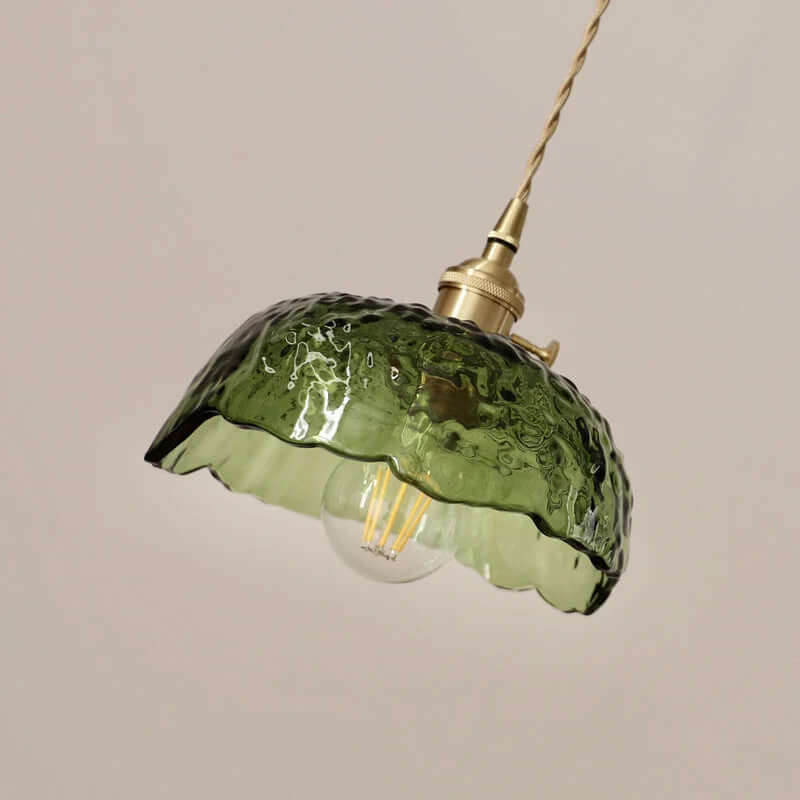 Lampe À Suspension Irrégulière En Verre De Laiton
