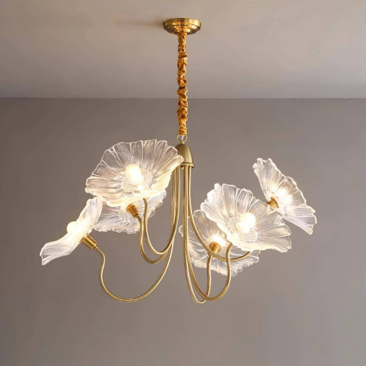 Lustre à fleurs en verre de Murano