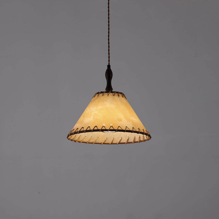 Lampe Suspendue Bois et Tissu - Éclairage Design