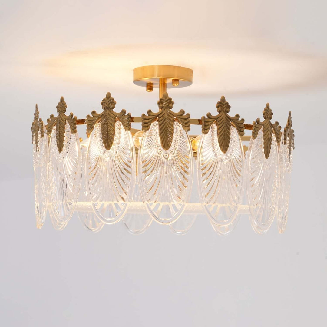 Motif Décoratif Lustre Rond En Verre