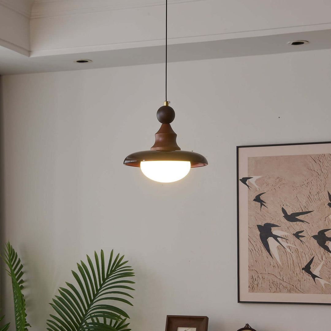 Suspension Design - Luminaire Intérieur en Verre, Bois & Métal