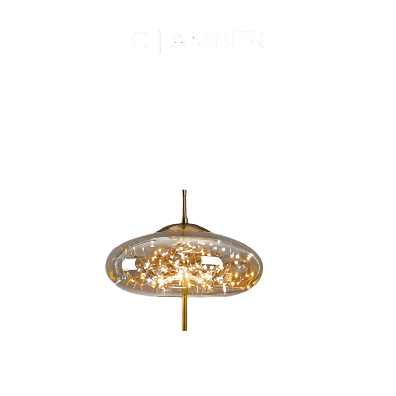 Suspension Lumineuse Verre Brun - Décoration Intérieure