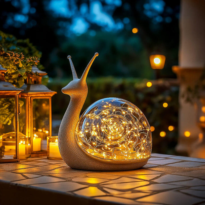Sculpture Escargot Lumineux - Décoration Jardin Extérieur
