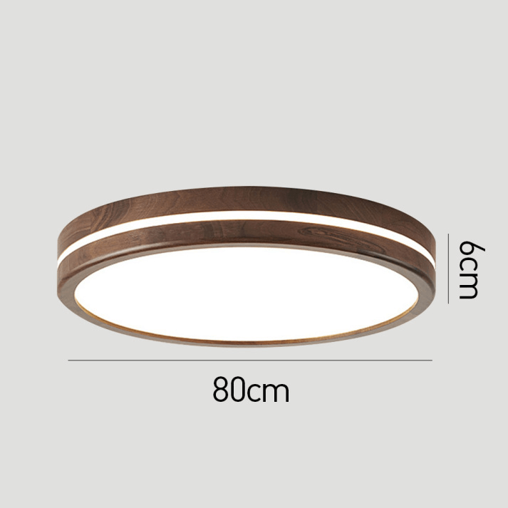 Plafonnier Rond en Bois - Éclairage LED Minimaliste