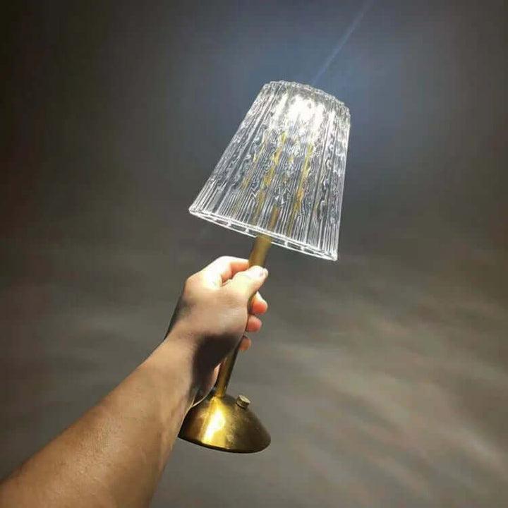 Lampe À Poser Sans Fil En Métal Cristal