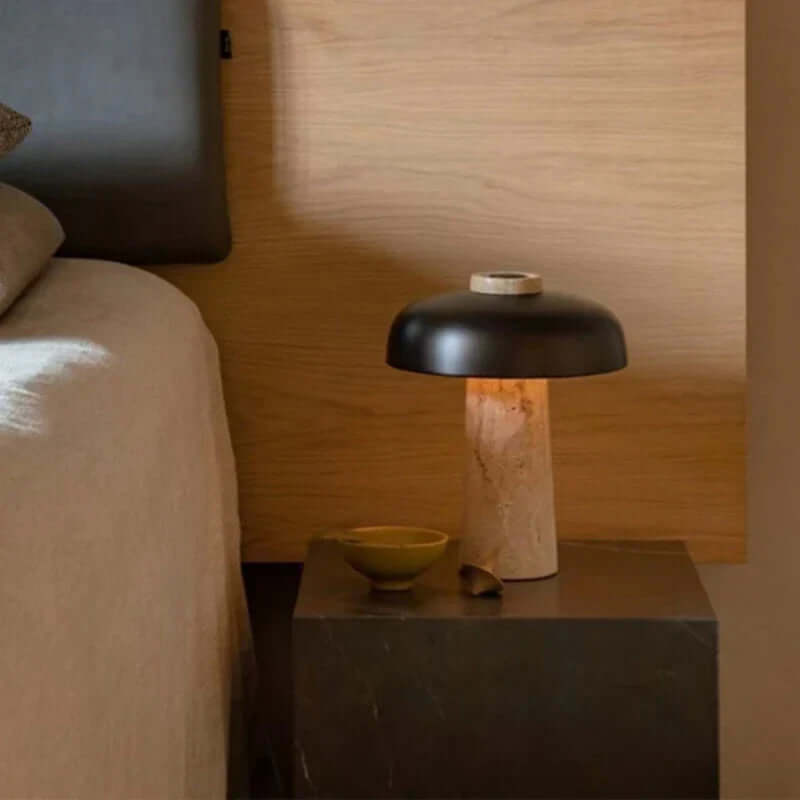 Lampe À Poser En Travertin Naturel